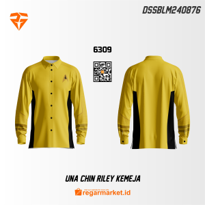 Kemeja Una Chin Riley Lengan Panjang Kuning Elegan Desain Eksklusif Pria Dewasa