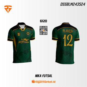 Jersey Futsal Spirit Futsal — Hijau Hitam Emas Custom Nama & Nomor