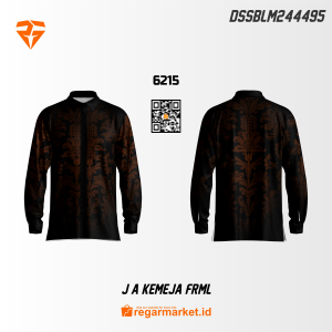 Kemeja Frml Printing Custom Motif Ornamen Klasik Elegan Formal Pria Dewasa