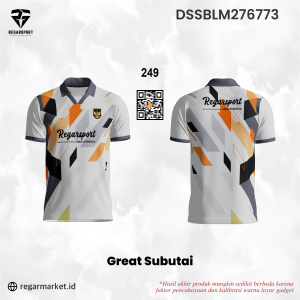 Jersey Bola Great Subutai Putih Motif Geometris Warna-Warni Drifit Premium Pria Dewasa