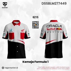Kemeja Formula 1 Printing Custom Desain Racing Sporty Pria Dewasa