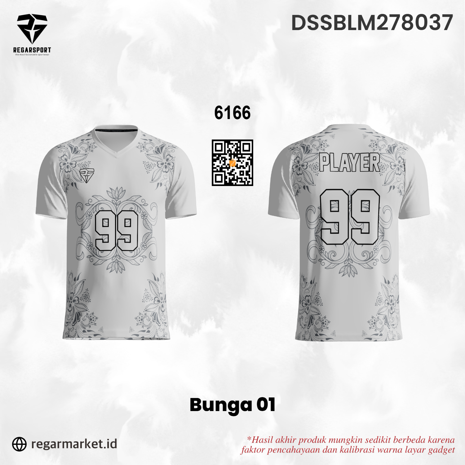 Jersey Olahraga Bunga 01 Putih Motif Batik Drifit Premium Custom Nama Nomor Punggung Pria Dewasa Jersey Olahraga Bunga 01 Putih Motif Batik Drifit Premium Custom Nama Nomor Punggung Pria Dewasa