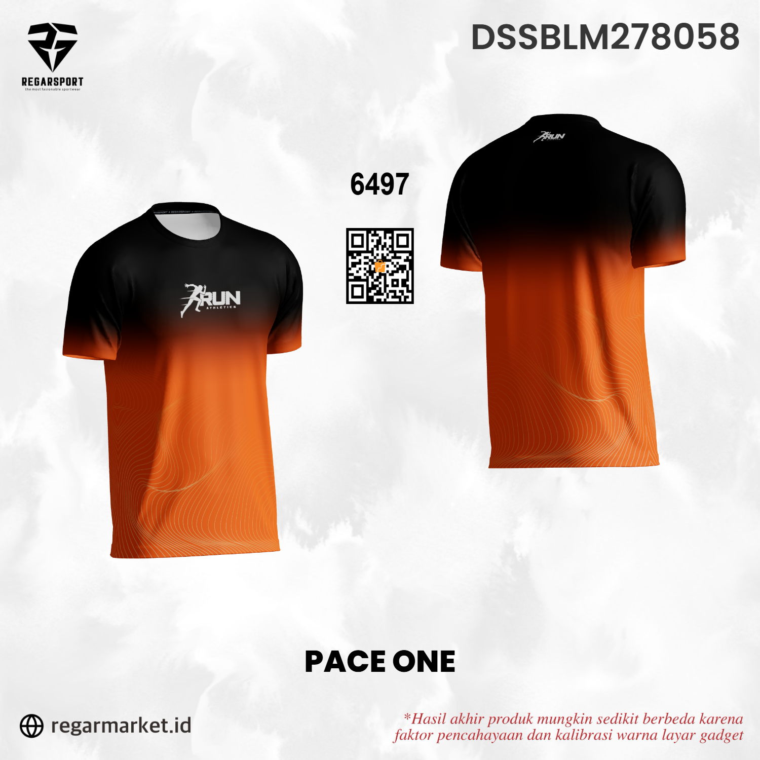 Jersey Lari Pace One Hitam Oranye Gradasi Drifit Premium Pria Dewasa Jersey Lari Pace One Hitam Oranye Gradasi Drifit Premium Pria Dewasa