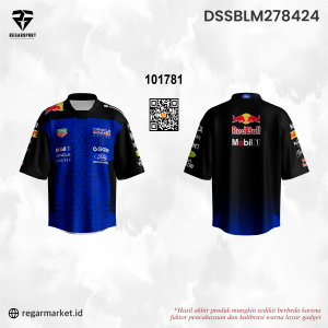 Jersey Tim Balap Red Bull Hitam Biru — Pria Dewasa S-5XL Drifit Premium