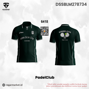 Kaos Polo PadelClub Wimbledon – Hijau Tua Elegan Desain Tenis Modern