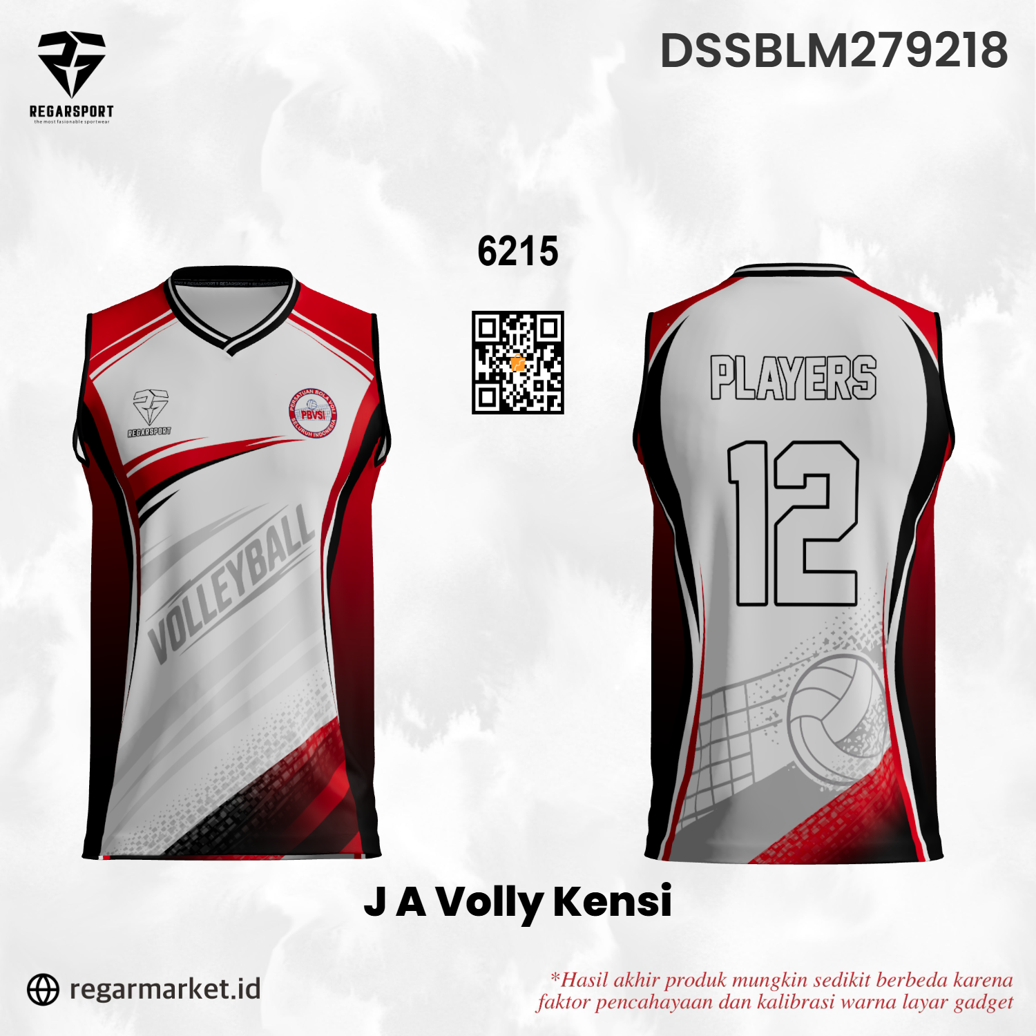 Jersey Voli Tanpa Lengan Custom JA Volly Kensi – Putih Merah Hitam Desain Modern Jersey Voli Tanpa Lengan Custom JA Volly Kensi – Putih Merah Hitam Desain Modern