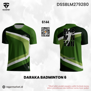 Jersey Badminton Daraka Badminton 6 Hijau Putih — Pria Dewasa S-5XL Drifit Premium Custom Nama & Nomor