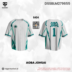 Jersey Baseball Aoba Johsai Haikyuu Putih Hijau — Pria Dewasa S-5XL Drifit Premium Custom Nama & Nomor