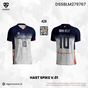 Jersey Voli Custom Hast Spike V.01 Navy Putih Gradasi — Pria Dewasa S-5XL Drifit Premium