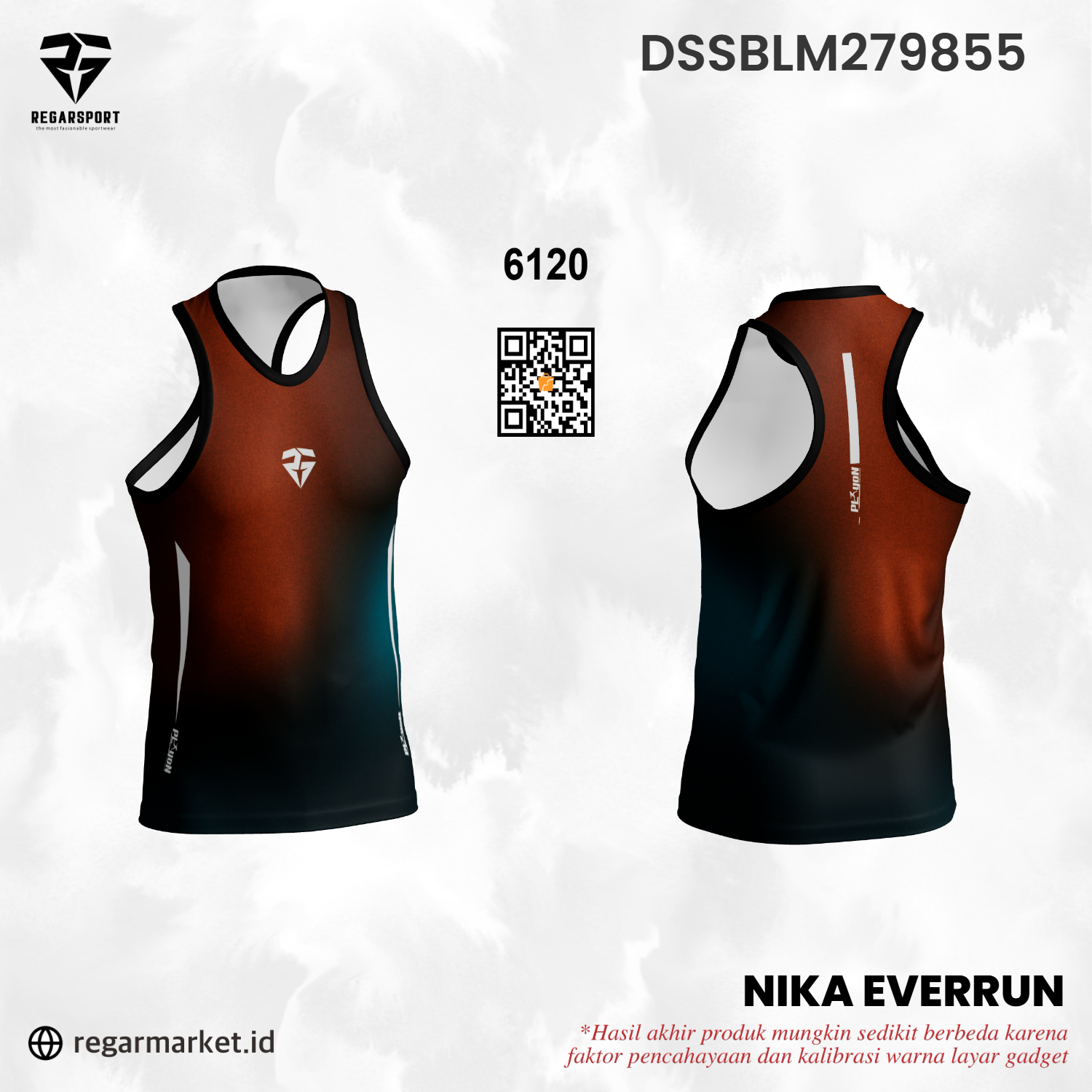 Singlet Lari Pria Dewasa Nika Everrun Gradasi Coklat Hitam Bebas Bergerak Custom Nama Singlet Lari Pria Dewasa Nika Everrun Gradasi Coklat Hitam Bebas Bergerak Custom Nama