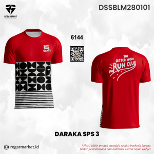 Jersey Lari Daraka SPS 3 Merah Hitam Putih Slow Pace Society Custom Nama