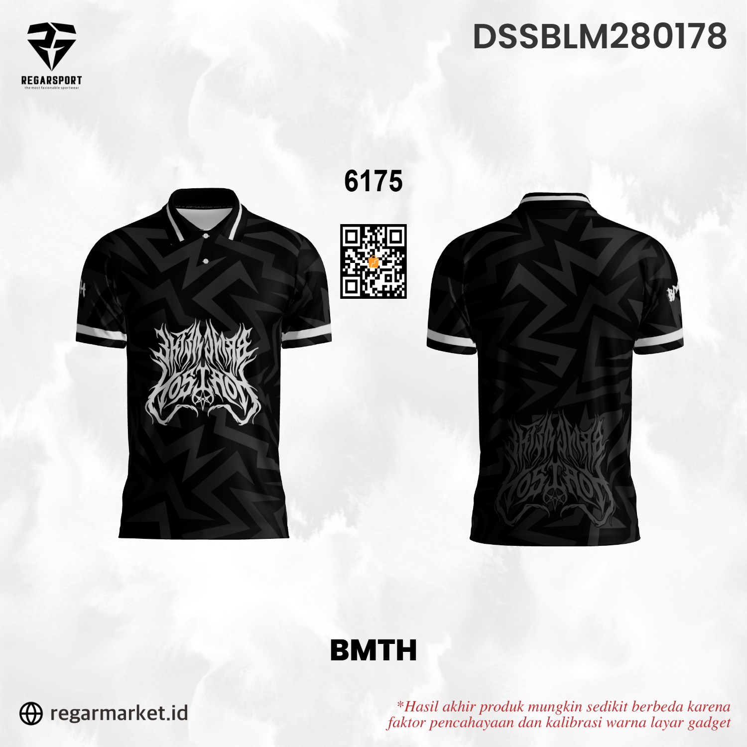 Kaos Polo BMTH – Hitam Motif Geometris Putih Metal Desain Premium Kaos Polo BMTH – Hitam Motif Geometris Putih Metal Desain Premium