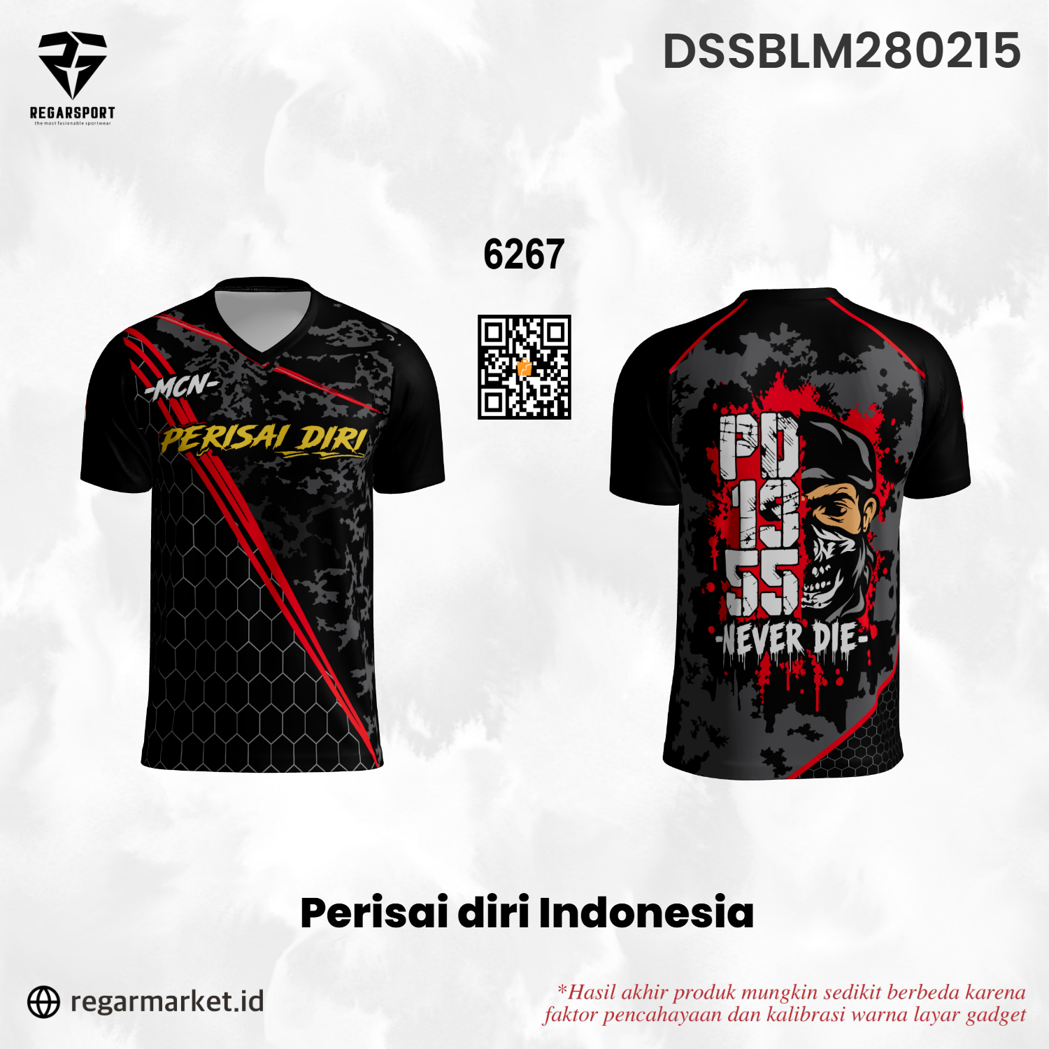Kaos Perisai Diri Indonesia – Hitam Merah Motif Hexagon PD 1955 Never Die Custom Nama Kaos Perisai Diri Indonesia – Hitam Merah Motif Hexagon PD 1955 Never Die Custom Nama