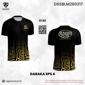 Jersey Lari Daraka SPS 4 – Hitam Kuning Motif Khas Custom Nama