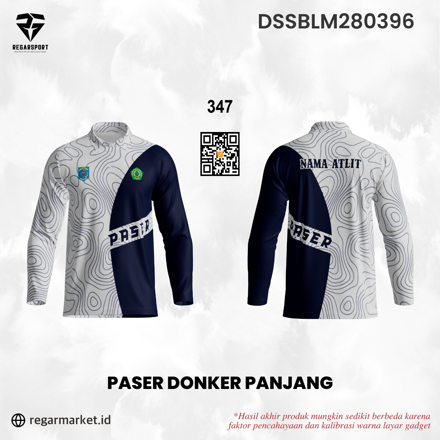 Jersey Paser Donker Panjang – Putih Biru Dongker Motif Kontur Custom Nama Atlet Jersey Paser Donker Panjang – Putih Biru Dongker Motif Kontur Custom Nama Atlet