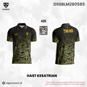 Kaos Polo Hasta Kesatrian – Motif Loreng Digital TNI AD Custom Nama