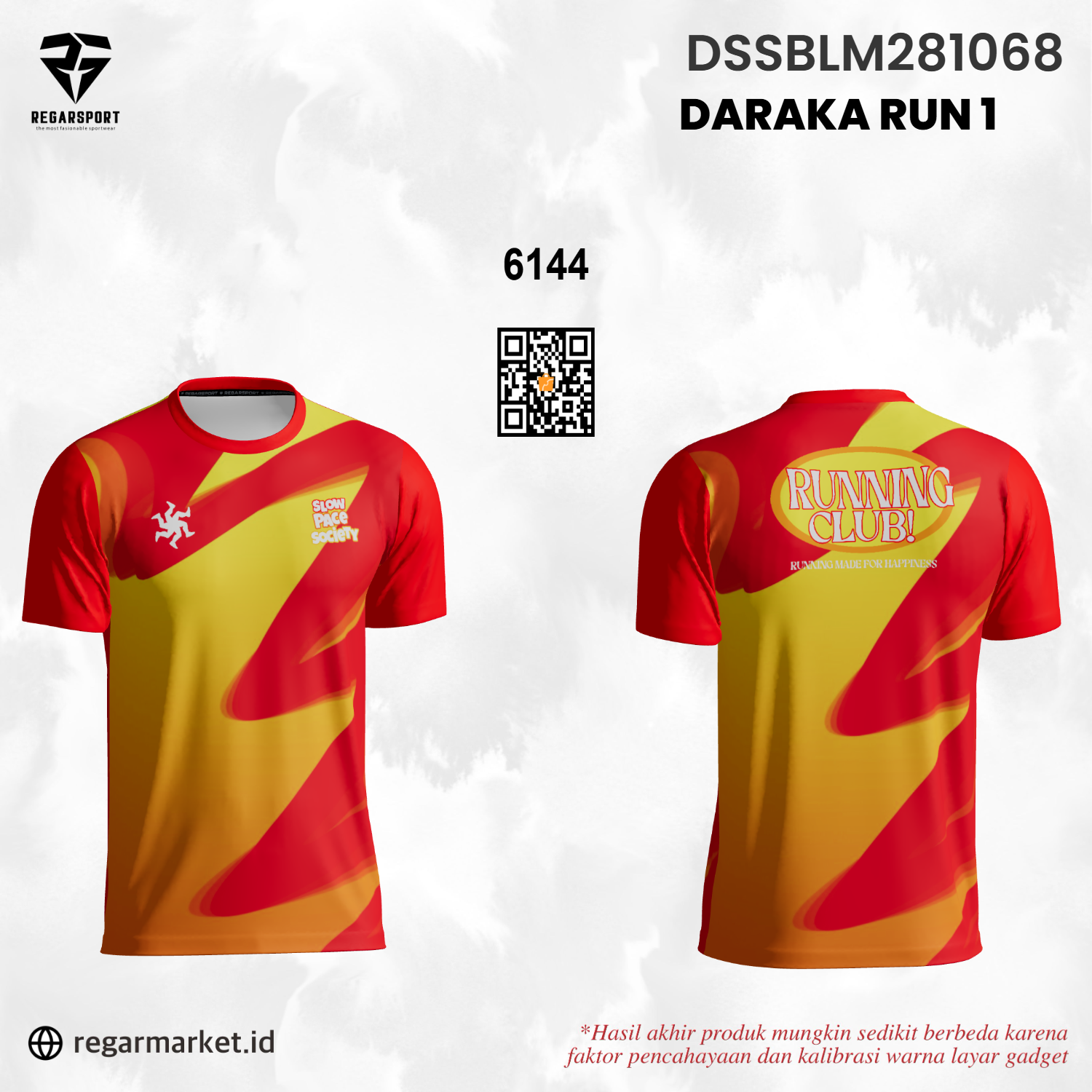 Jersey Lari Daraka Run 1 – Merah Kuning Motif Kilat Custom Nama & Logo Jersey Lari Daraka Run 1 – Merah Kuning Motif Kilat Custom Nama & Logo